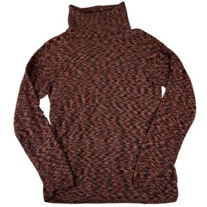 Western Connection Vintage Turtleneck Sweater Medium Orange Knit Heathered Fall
